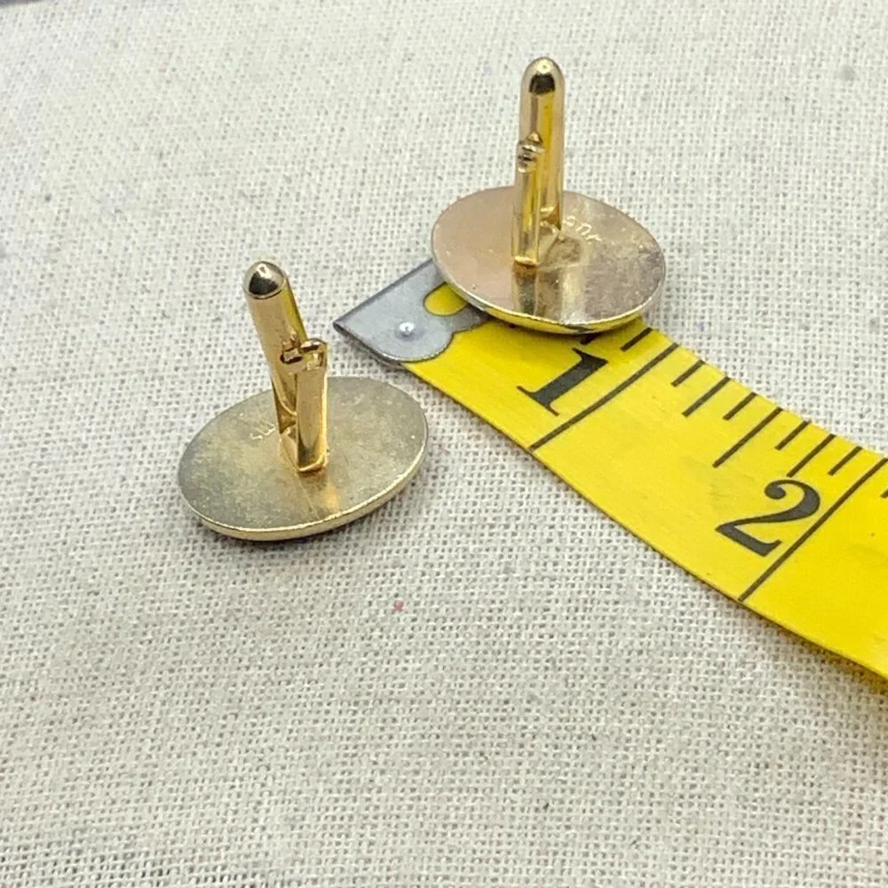Swank Vintage Oval Gold Tone Cuff Links